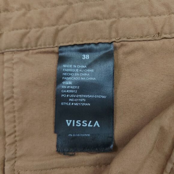 Vissla Shorts Mens 38 Brown Lightweight Flat Front Skater Preppy Casual Beach - Picture 9 of 12